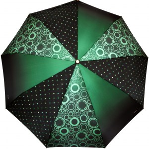 Стильный зеленый зонт, Три Слона женский, полный автомат, 3 сл.,арт.3995